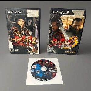 Onimusha 1 2 3 PS2 Lot Sony PlayStation 2 PS2 Games 2 & 3 With Manuals And Case